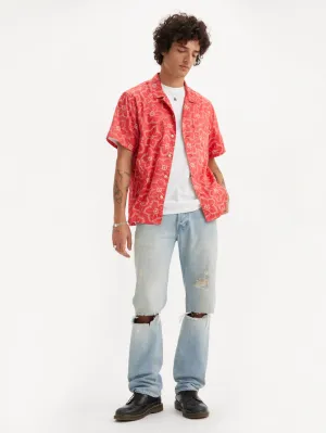 Men's 501 Light Blue Straight Fit Mid Rise Jeans