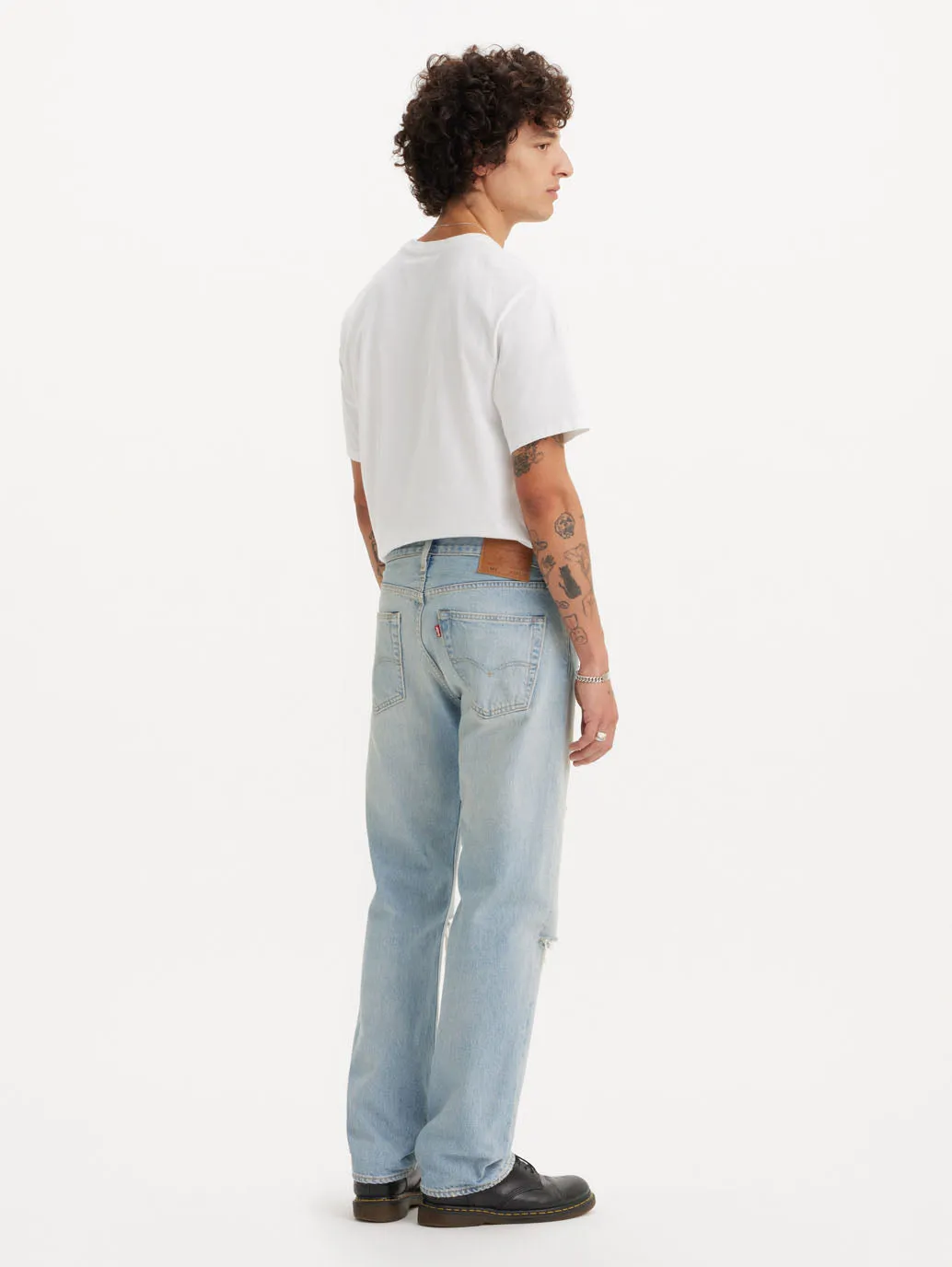 Men's 501 Light Blue Straight Fit Mid Rise Jeans