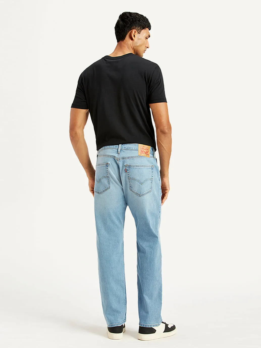 Men's 505 Light Blue Straight Fit Mid Rise Jeans
