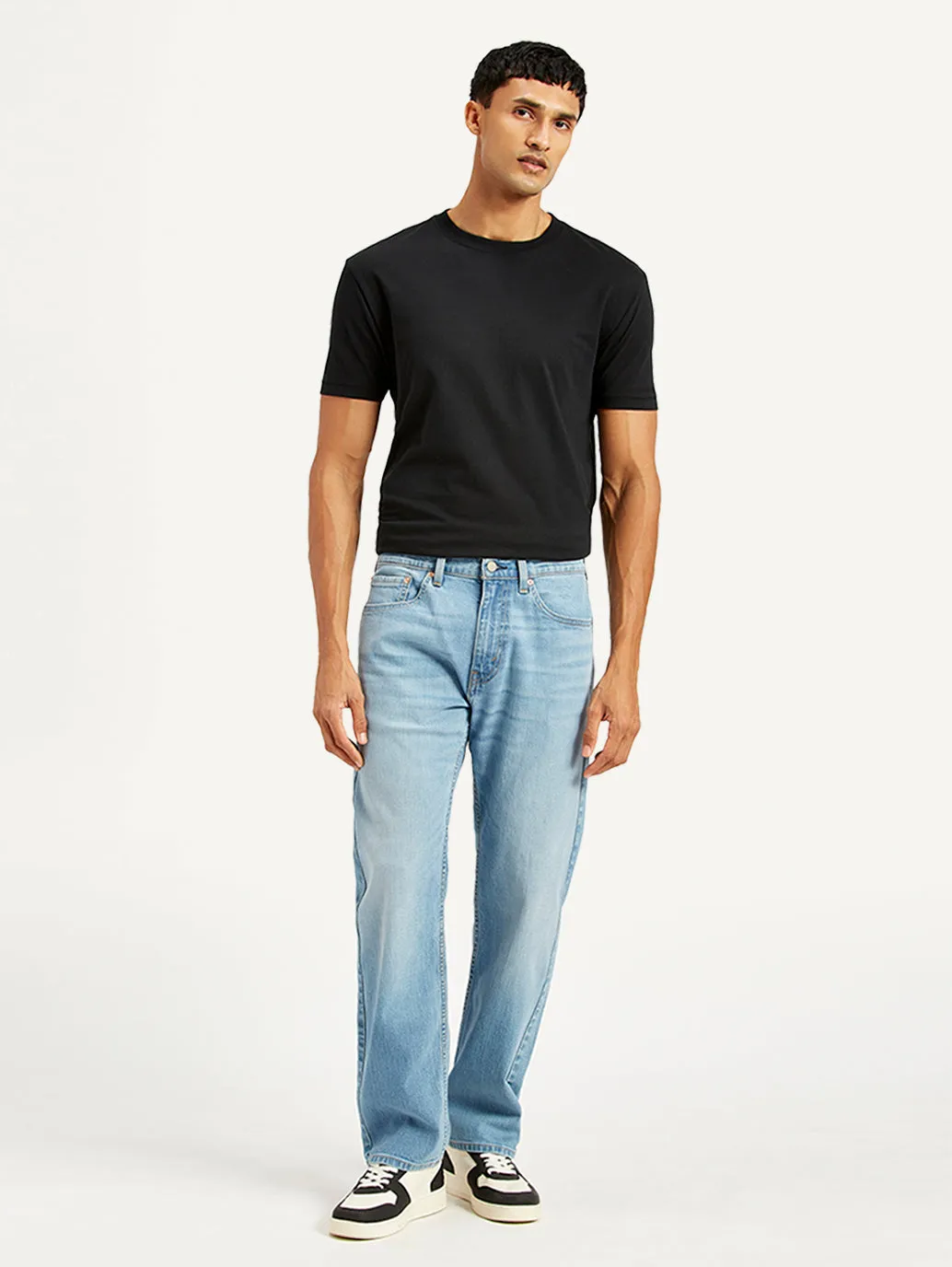 Men's 505 Light Blue Straight Fit Mid Rise Jeans
