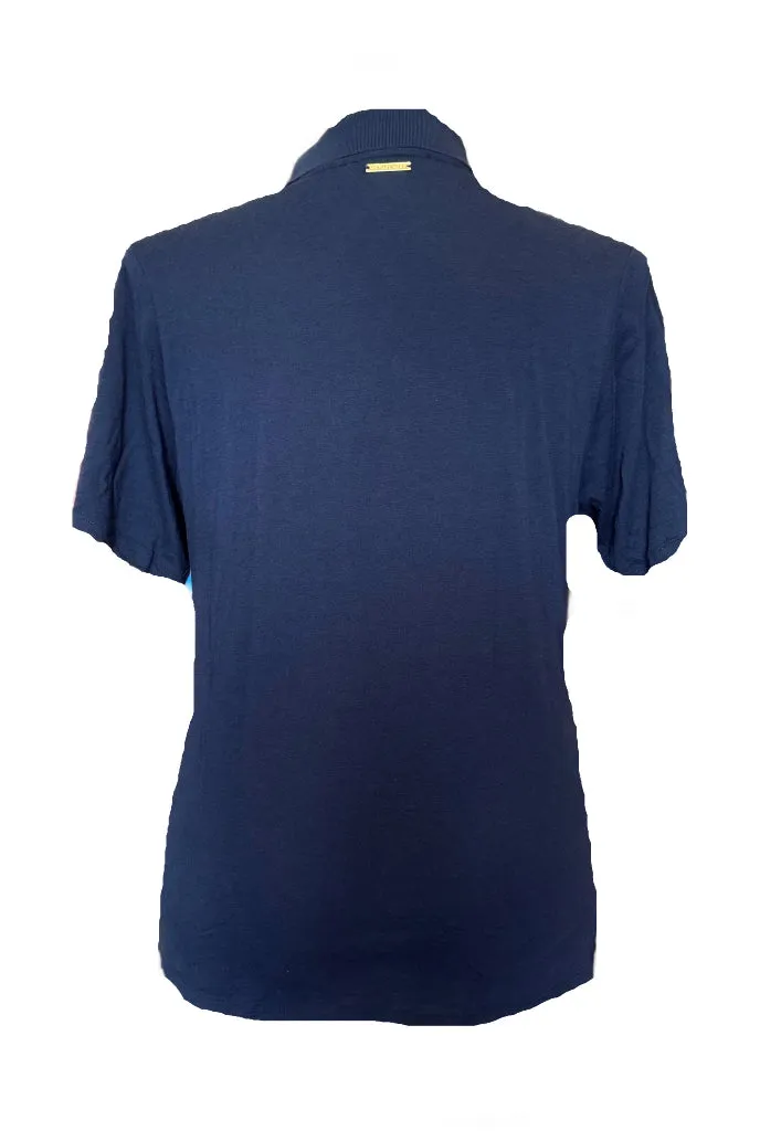 Michael Kors Navy Women's Short Sleeve Golf Top Size 1X