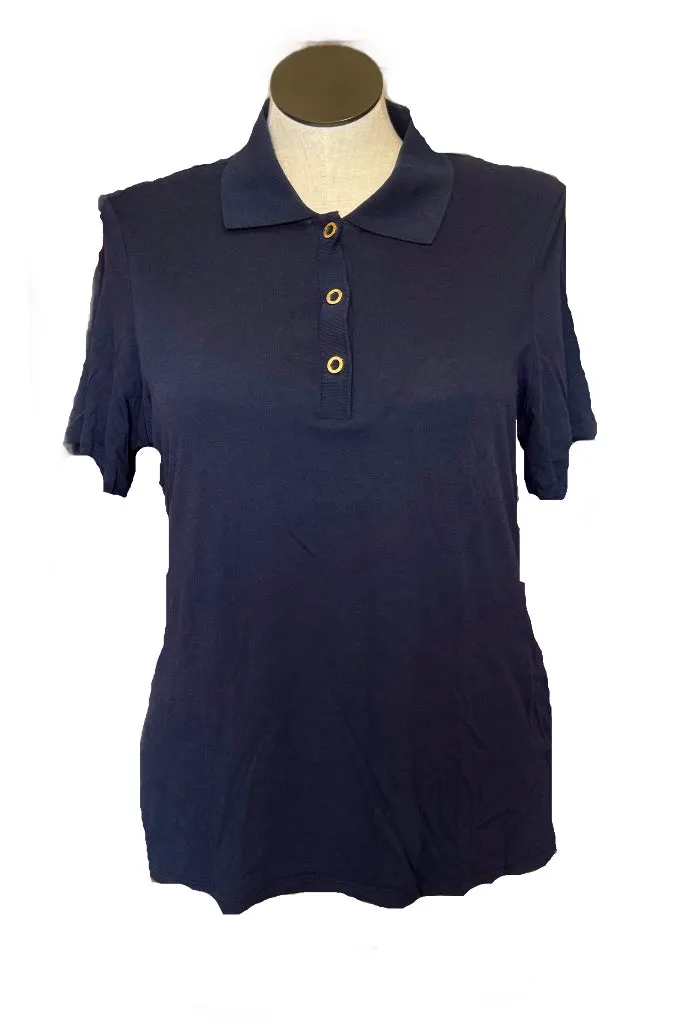 Michael Kors Navy Women's Short Sleeve Golf Top Size 1X
