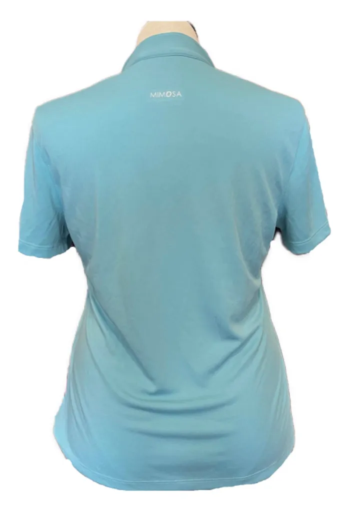Mimosa by Nivo Blue Zip Mock Short Sleeve Golf Top Size XL