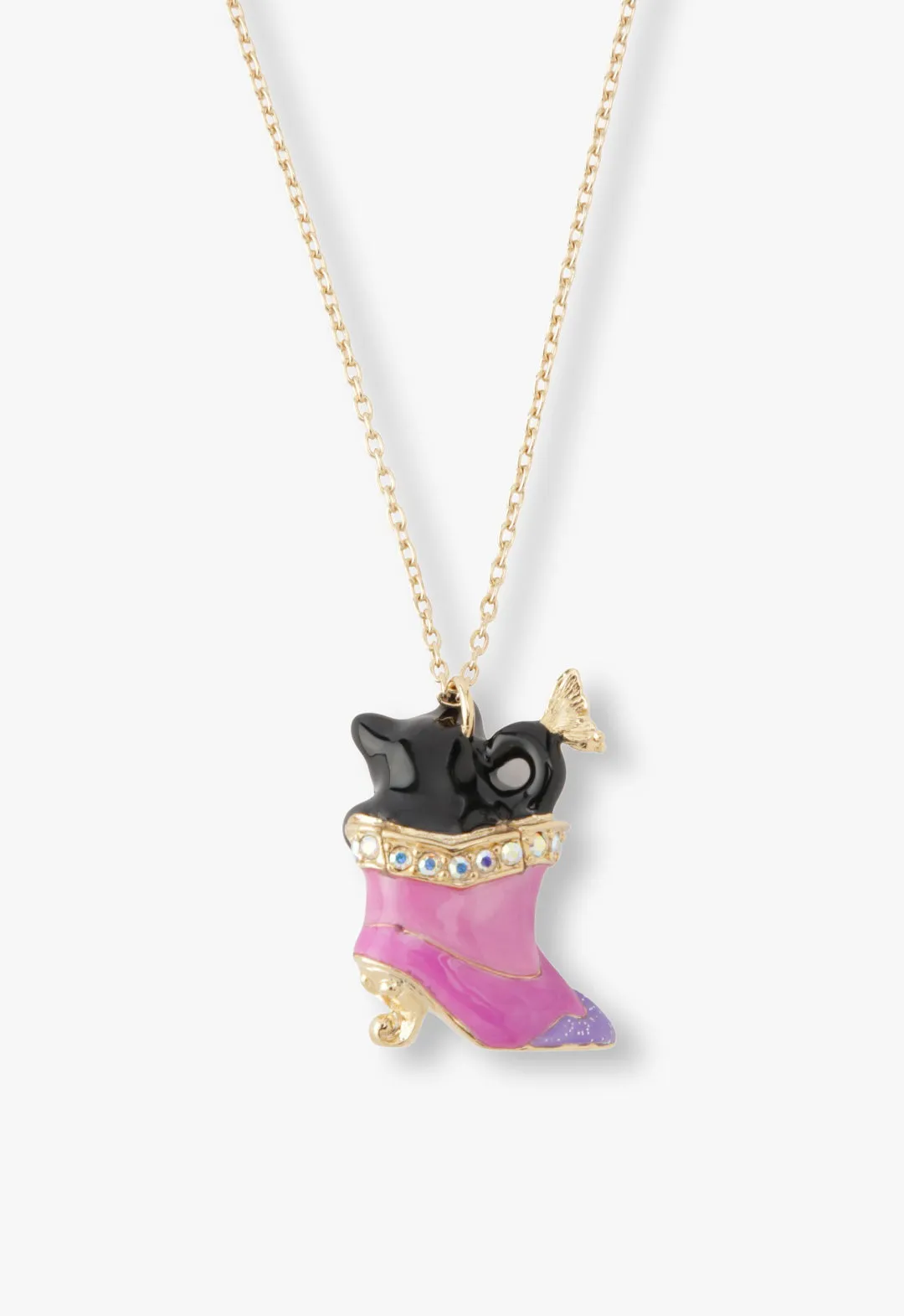 Mystical Cat & Butterfly Boot Necklace Annasui