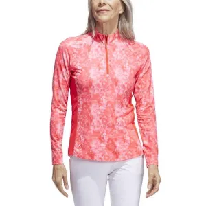 New Adidas Essentials Long Sleeve Printed Mock Polo - MSP$75