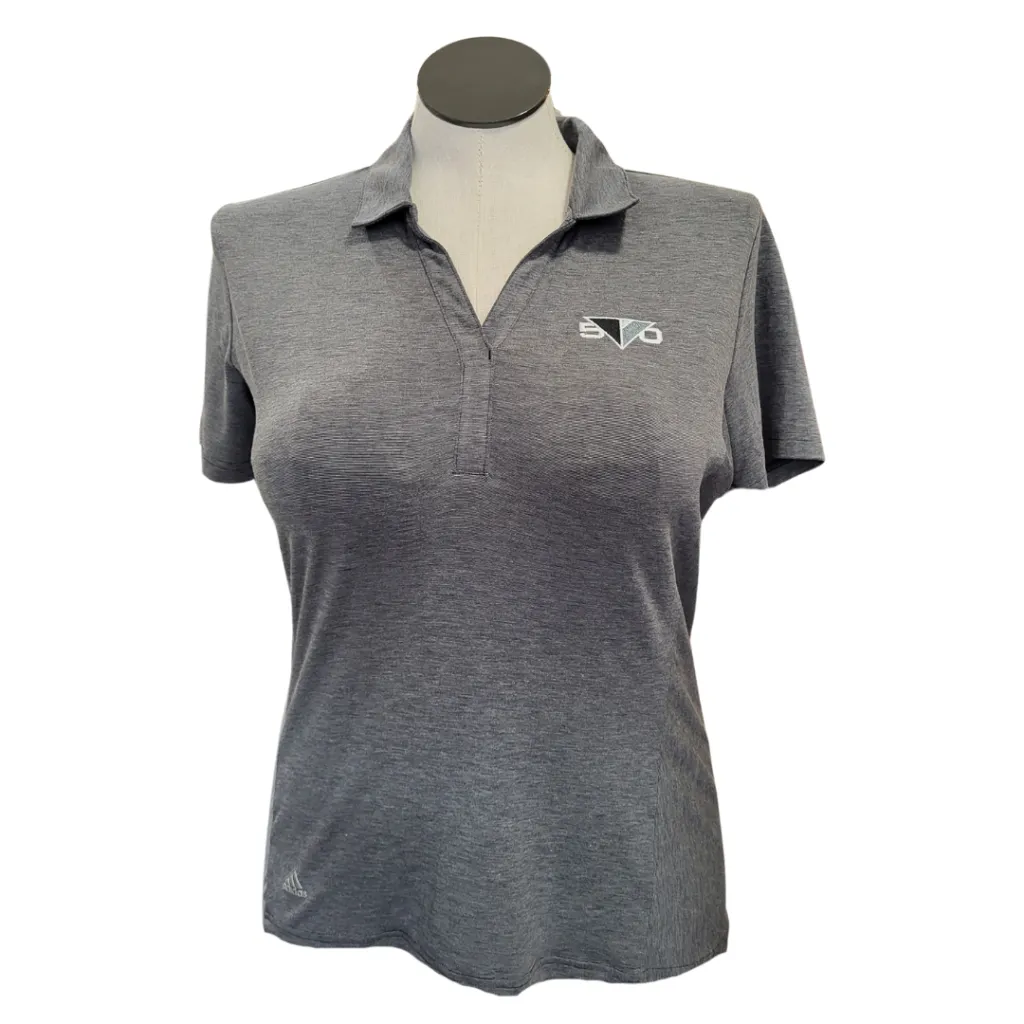 NEW Adidas Women's V-neck Short Sleeve Heather Gray Golf Polo Size L MSP$64