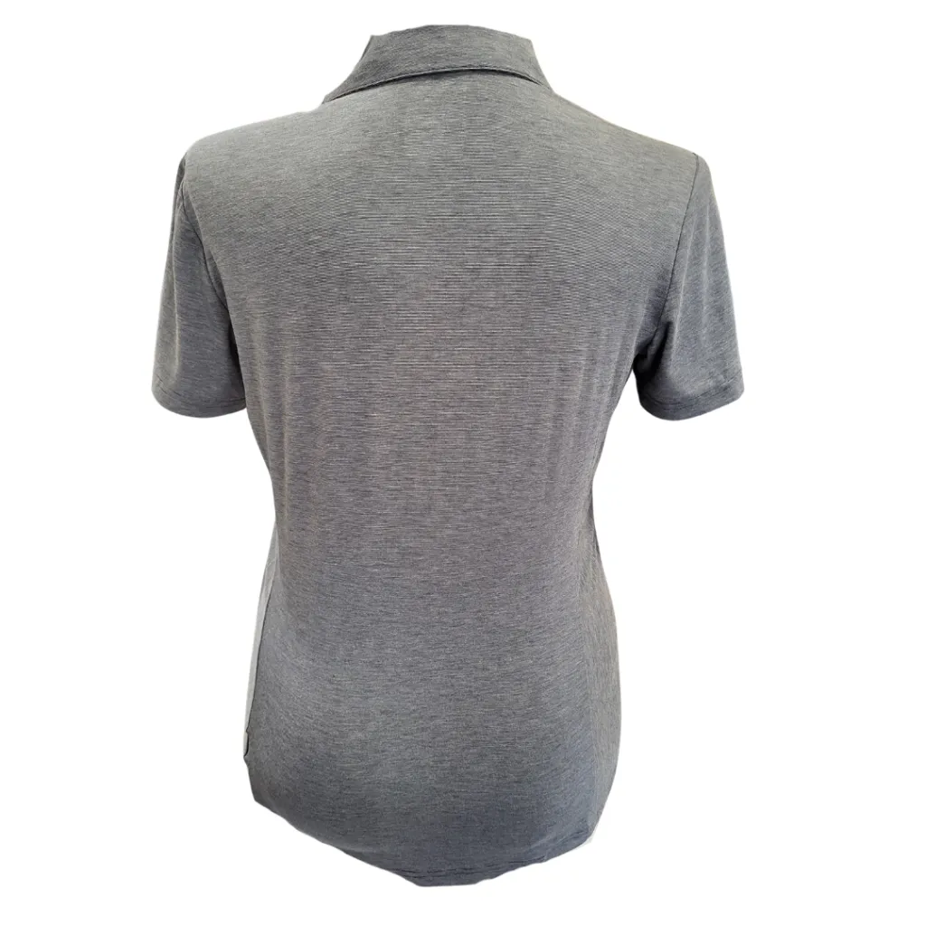NEW Adidas Women's V-neck Short Sleeve Heather Gray Golf Polo Size L MSP$64