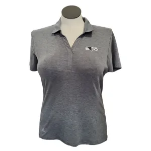 NEW Adidas Women's V-neck Short Sleeve Heather Gray Golf Polo Size L MSP$64