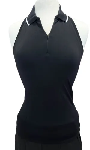 New Athleta Black Momentum Sleeveless Golf Polo MSP$79