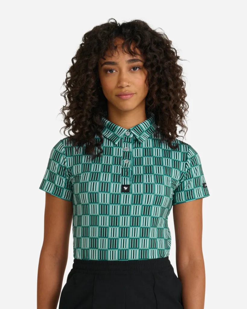 New Bad Birdie Green's In Reg Short Sleeve Women's Golf Polo