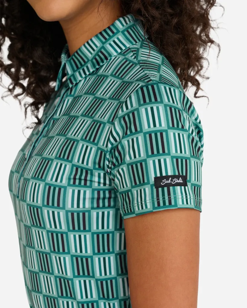 New Bad Birdie Green's In Reg Short Sleeve Women's Golf Polo