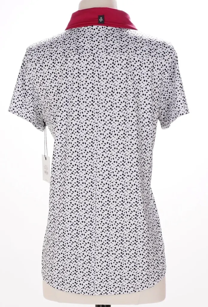 New Belyn Key Keystone Short Sleeve White Pebble Print Size XS. MSP$