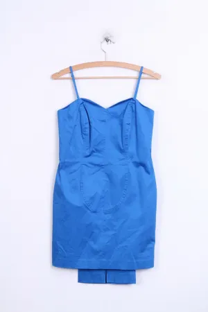 New Caprice Womens 10 M Dress Blue Higtlowe Sweetheart Neckline
