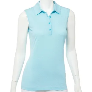 New EP NY Sleeveless Geo Jacquard Golf Top -Fiji Blue Size S