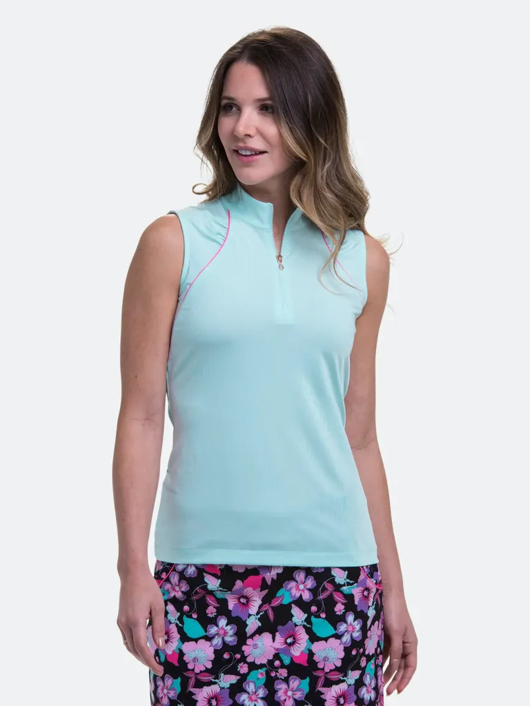 New EP NY Sleeveless Zip Mock w/ Shirred Detail Yoke Size XXL MSP$70