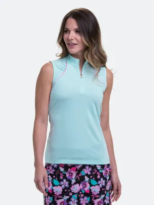 New EP NY Sleeveless Zip Mock w/ Shirred Detail Yoke Size XXL MSP$70