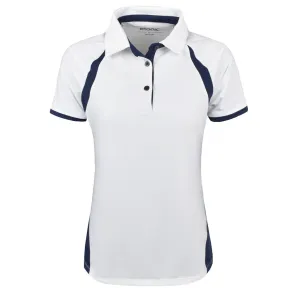 NEW Etonic Women's 3 Button White Short Sleeve Polo w/Navy Accents Size XXL