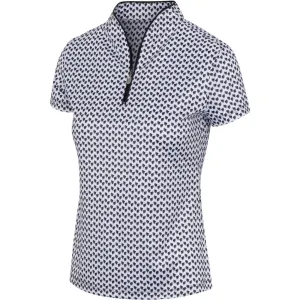 New Greg Norman Women's Microlux Fan Print Golf Polo MSP$69
