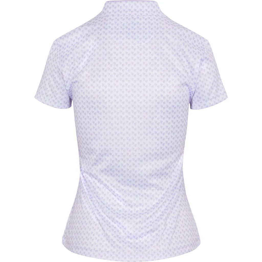 New Greg Norman Women's Microlux Fan Print Golf Polo MSP$69