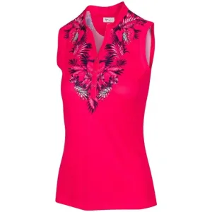 New Greg Norman Women's Paradise Sleeveless Golf Polo -Strawberry Size L MSP$75