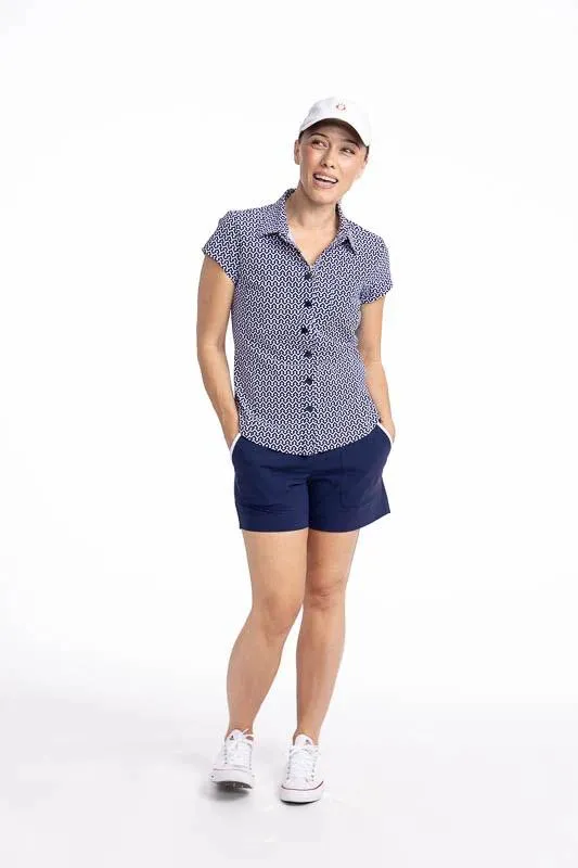 New Kinona Tough in the Rough Short Sleeve Golf Top - Chic Chevron MSP$124