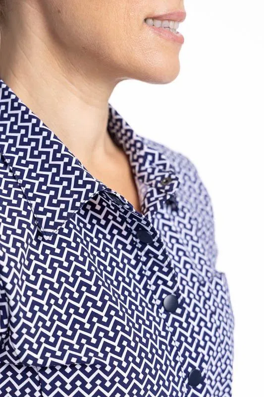 New Kinona Tough in the Rough Short Sleeve Golf Top - Chic Chevron MSP$124
