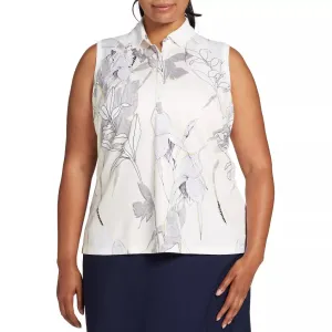 New Lady Hagen Printed Sleeveless Golf Polo - Botanical Size XXL