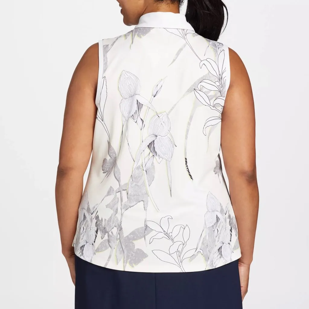 New Lady Hagen Printed Sleeveless Golf Polo - Botanical Size XXL