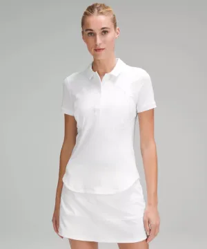 New Lululemon White Quick Drying Short Sleeve Polo Size 12 MSP$78
