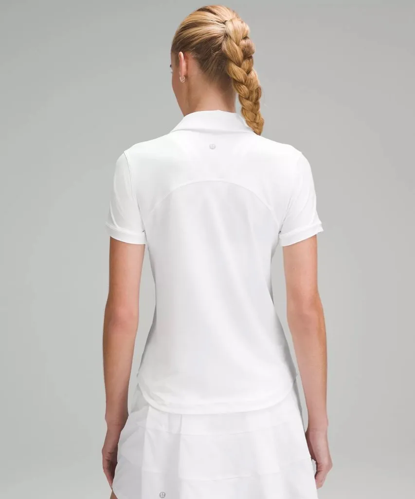 New Lululemon White Quick Drying Short Sleeve Polo Size 12 MSP$78