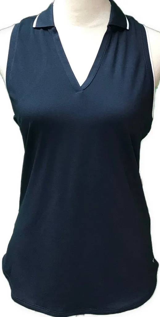 New Navy Puma Sprinter Sleeveless Golf Polo Size S