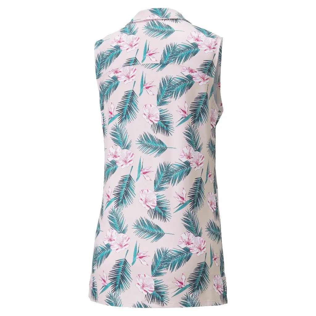 New Puma Women's CLOUDSPUN Paradise Sleeveless Golf Polo Size XL MSP$55