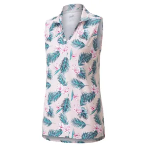 New Puma Women's CLOUDSPUN Paradise Sleeveless Golf Polo Size XL MSP$55