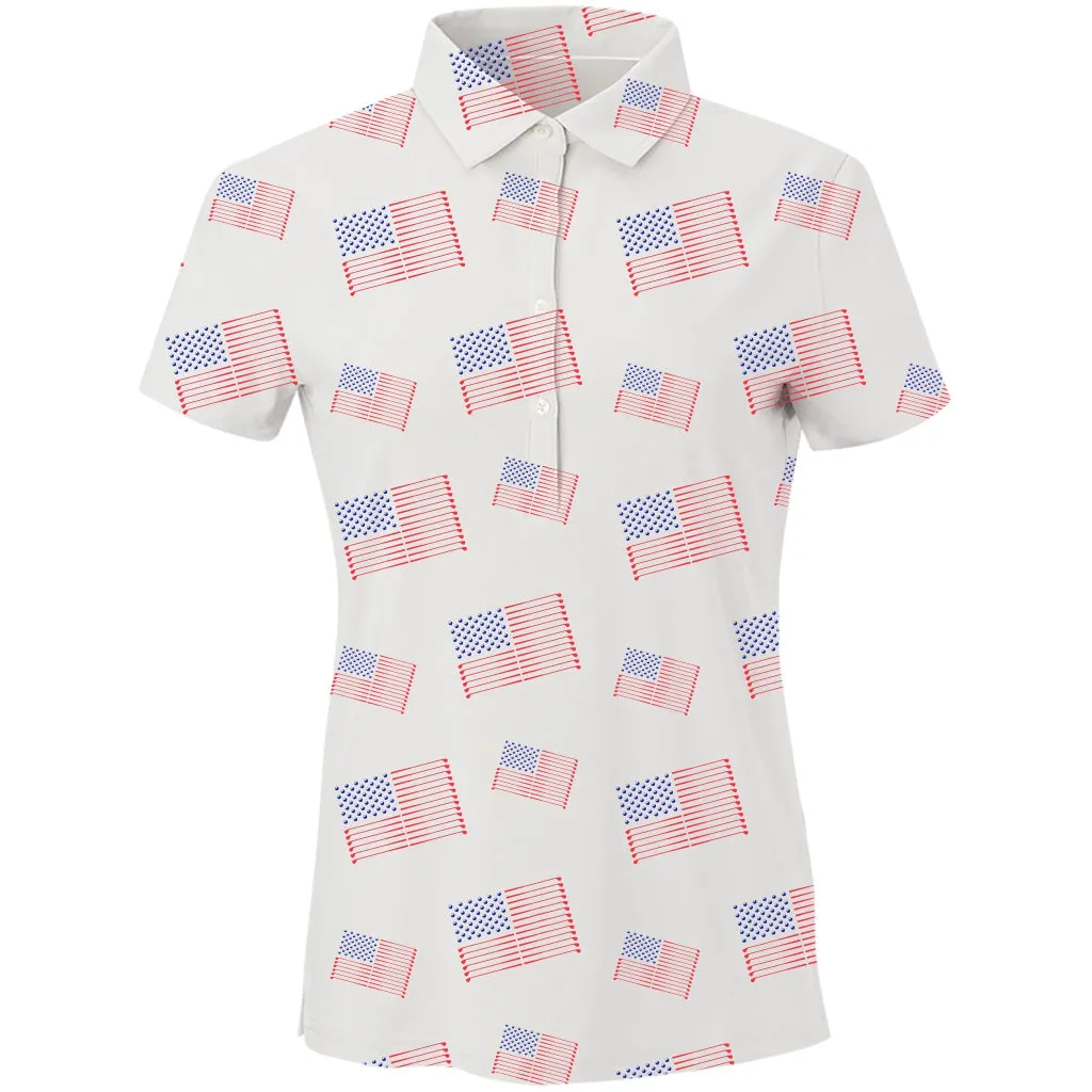 New Swing Juice Women's Golf Flag Short Sleeve Polo