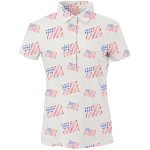 New Swing Juice Women's Golf Flag Short Sleeve Polo