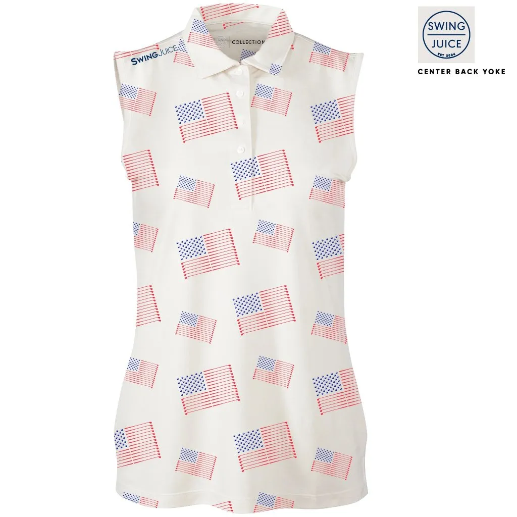 New Swing Juice Women's Golf Flag Sleeveless Polo