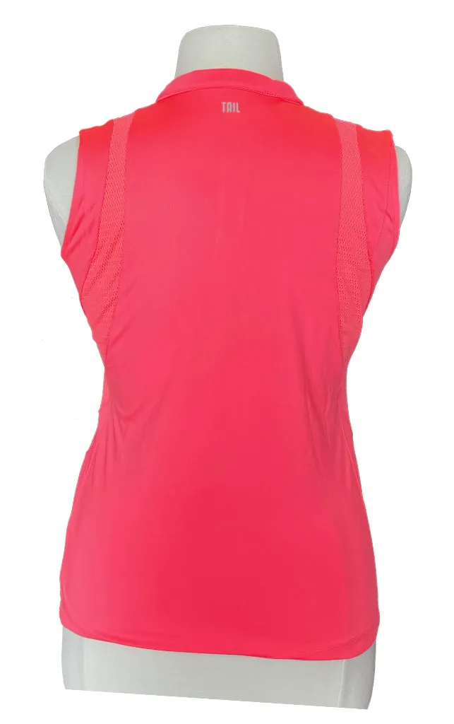 New Tail Activewear Tori Coral Sleeveless Golf Top