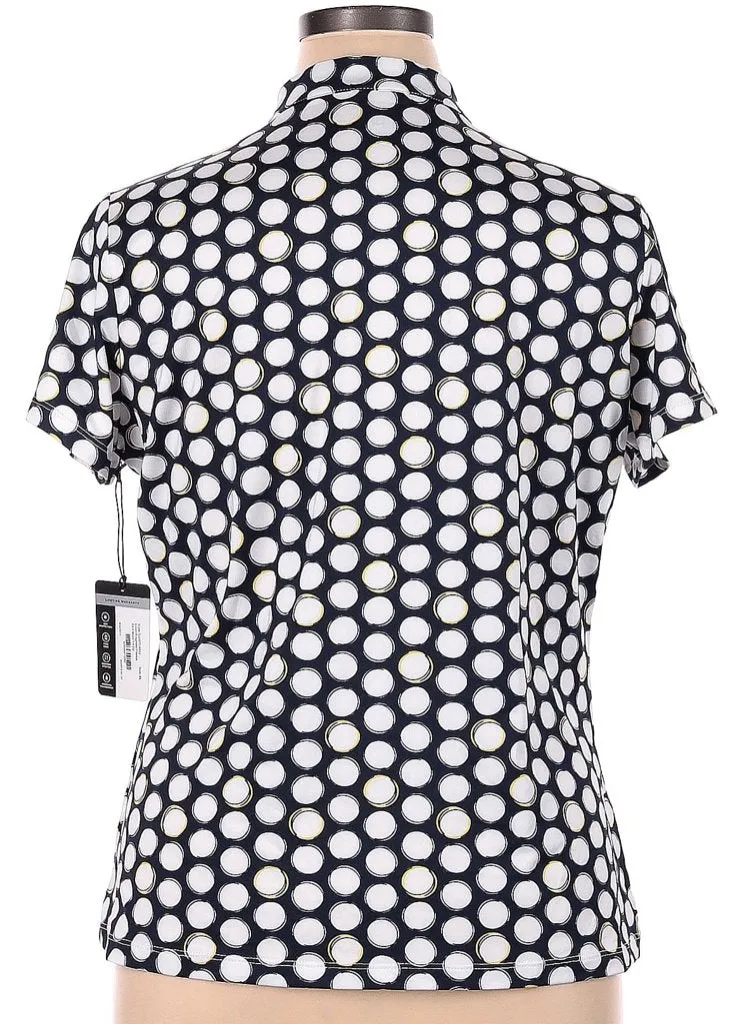 New Tail White Label Short Sleeve Zip Mock Polo  Navy/White Size XL MSP$60