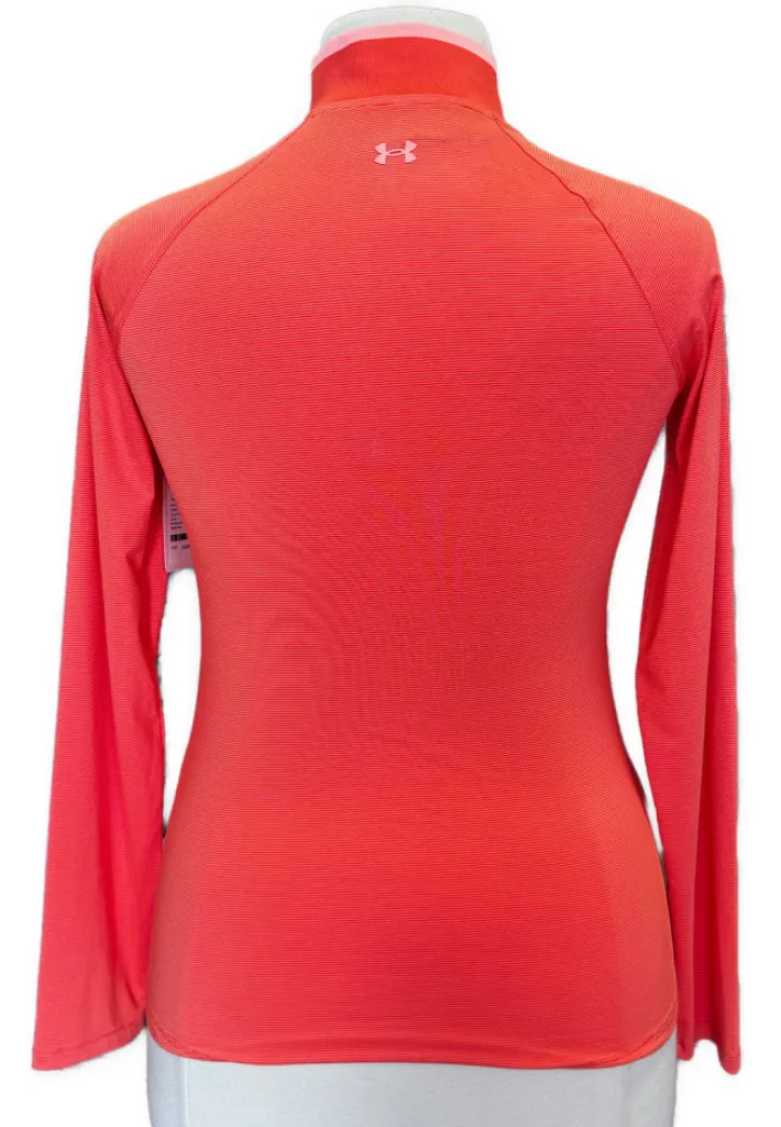 New Under Armour Women's Orange T2 Green Striped Pullover Size M