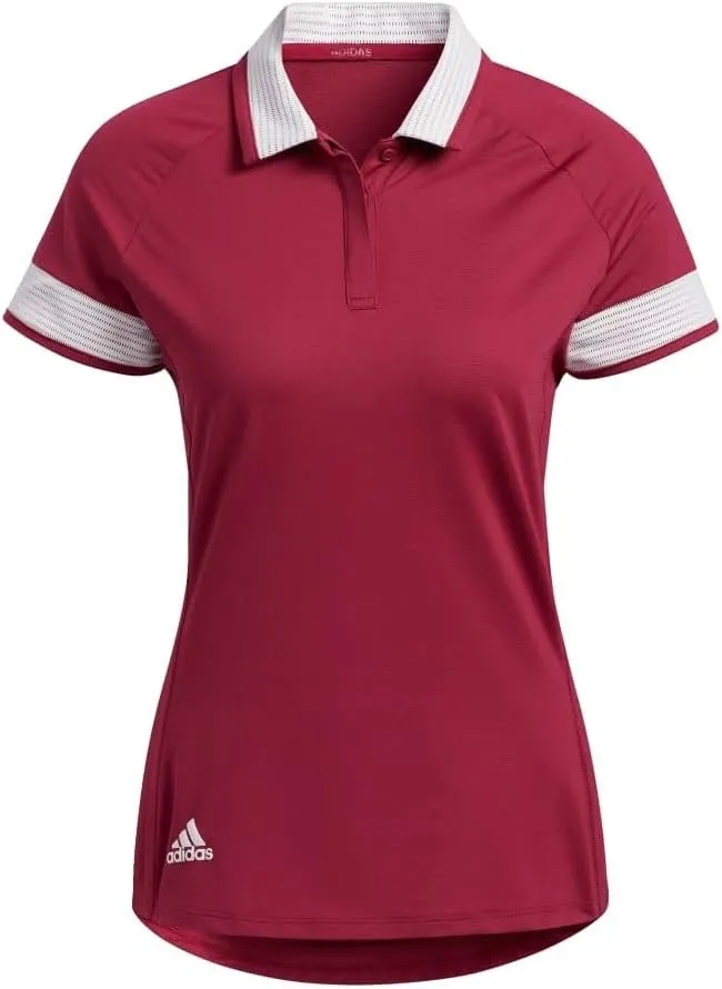New Women's Adidas H.Rdy Short Sleeve Golf Polo Burgundy Size L MSP$75