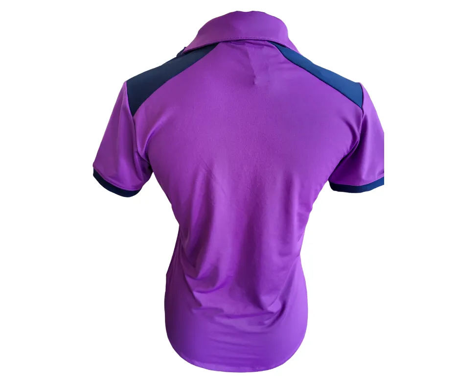 New Women's Adidas Purple Polo w/ Navy Accents & Logo Size XS MSP$65