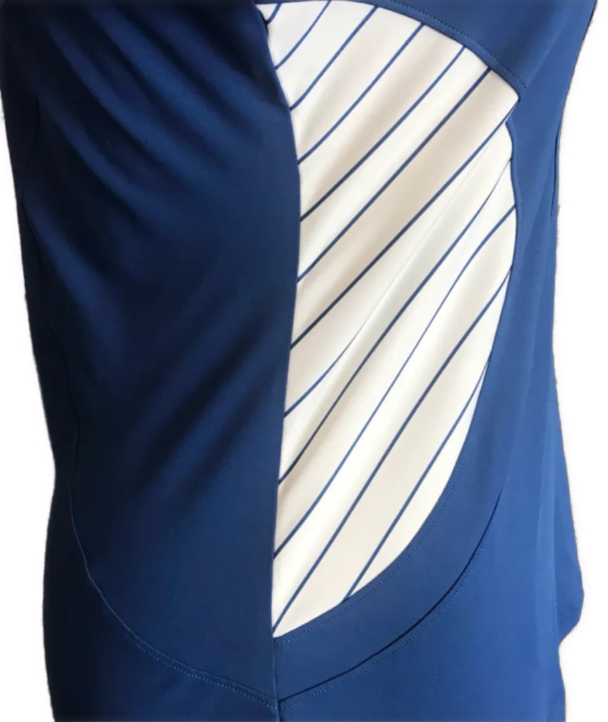 New WOmen's Annika by Cutter & Buck Royal & White Striped Inserts Size XL