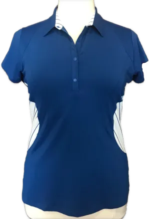 New WOmen's Annika by Cutter & Buck Royal & White Striped Inserts Size XL