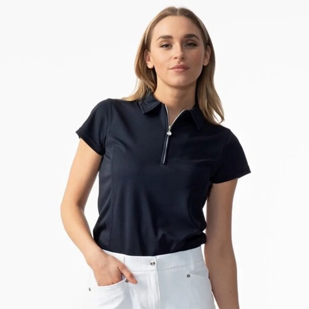 New Women's Daily Sports Macy Black Short Sleeve Golf Polo MSP$92