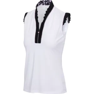 New Women's Greg Norman Belle Sleeveless Golf Polo - White MSP$75