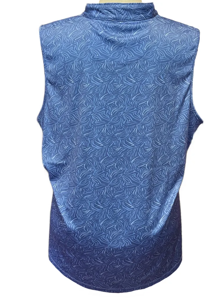 New Women's Greg Norman Periwinkle Zebra Print Sleeveless Golf Polo Size XXXL MSP$65