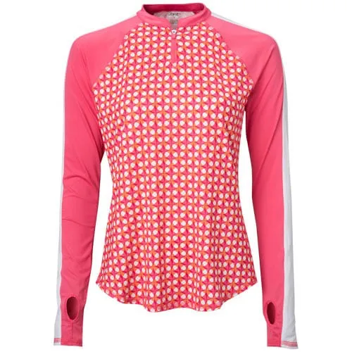 New Women's Jofit UV Crew Long Sleeve Diamond Print Top Size XS