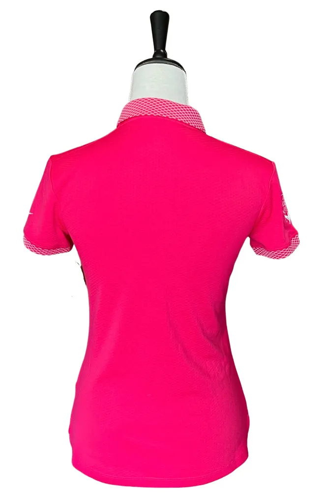 New Women's Nike Golf Pink Textured Polo w/  White Accents Size XS MSP$55