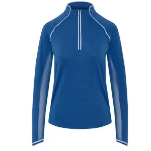 New Women's Original Penguin Long Sleeve Sun Protection Golf Top - Nebulas Blue MSP$80