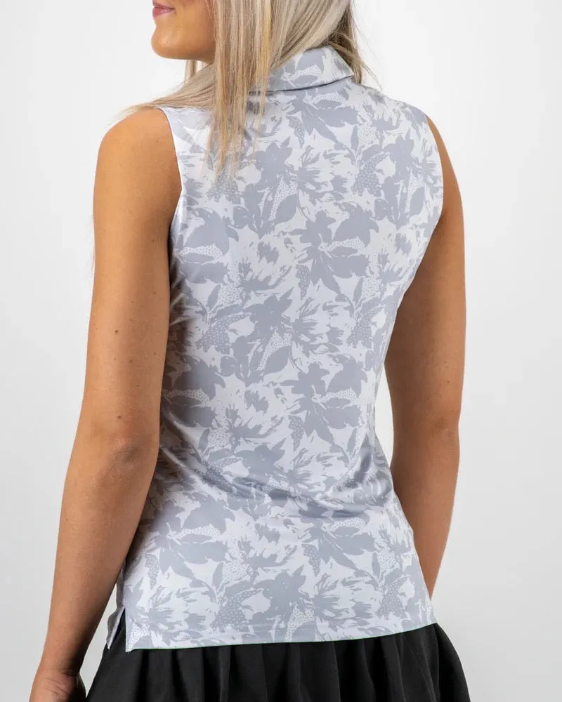 New Women's Pins & Aces Coconut Breeze Sleeveless Golf Polo